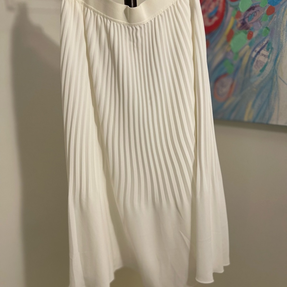 J. Crew Pleated Midi Skirt in Ivory - Picture 3 of 5